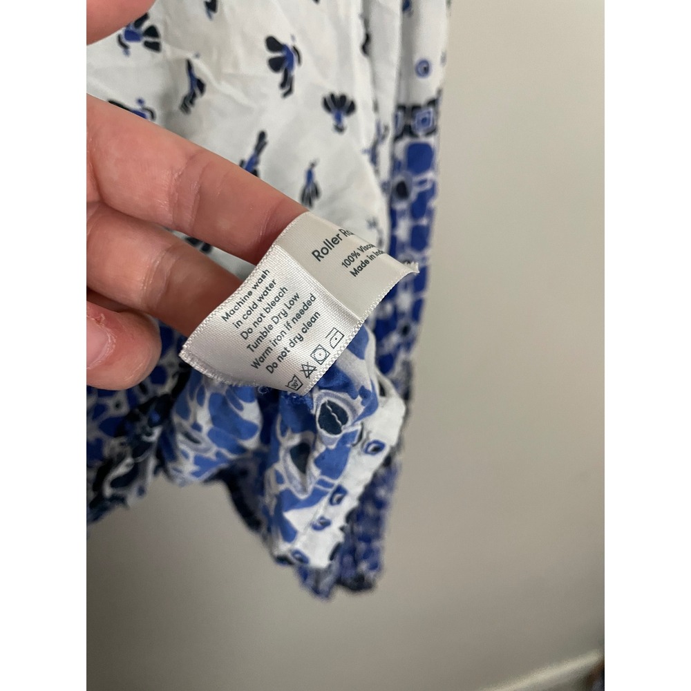 Roberta Roller Rabbit Caleb Printed Button Front Drawstring Top Size XL - Picture 10 of 10